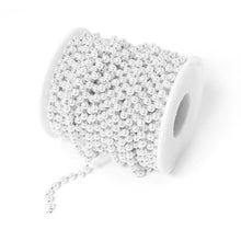 Load image into Gallery viewer, Stainless Steel Faux Pearl Bead Chain - By The Foot: 4mm Pearl