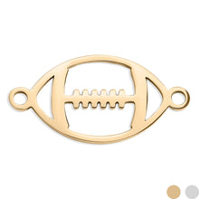 Load image into Gallery viewer, 18K Gold PVD Stainless Steel Football Connector Charm: Stainless