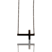 Load image into Gallery viewer, Stainless Steel Horizontal Cross Necklace: Gold / 19mm