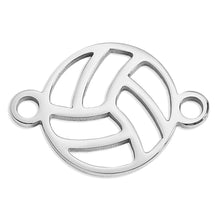 Load image into Gallery viewer, 18K Gold PVD Stainless Steel Volley Ball Connector Charm: Gold