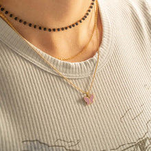 Load image into Gallery viewer, 18K Gold PVD Stainless Steel Black Beaded Chain By The Foot: Black/Gold