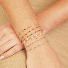 Load image into Gallery viewer, 18K Gold PVD Stainless Steel Beaded Chain By The Foot: Turquoise
