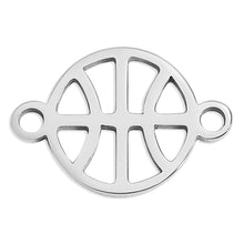 Load image into Gallery viewer, 18K Gold PVD Stainless Steel Basketball Connector Charm: Gold