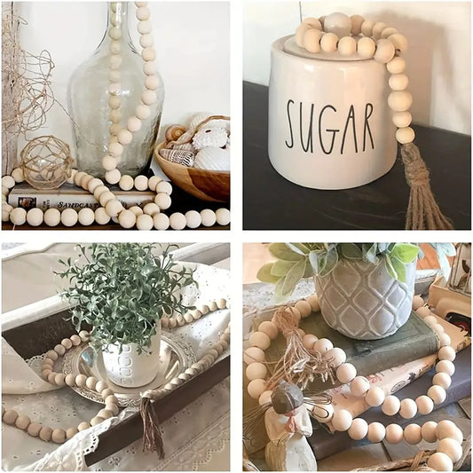 Wooden Beaded Decor (34in)