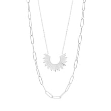 Load image into Gallery viewer, 18K Gold PVD Layered Paperclip and Loop Chain Charm Necklace: Gold