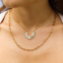Load image into Gallery viewer, 18K Gold PVD Layered Paperclip and Loop Chain Charm Necklace: Gold