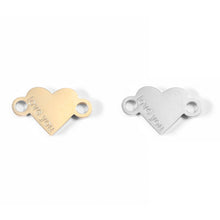 Load image into Gallery viewer, 18K Gold PVD Stainless Steel "Love You" Heart Charm Connector: Gold