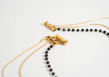 Load image into Gallery viewer, 18K Gold PVD Stainless Steel Black Beaded Chain By The Foot: Black/Gold