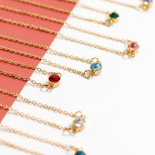 Load image into Gallery viewer, 18K Gold PVD Stainless Steel Birthstone Connector Charm: July / Ruby