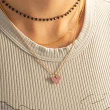 Load image into Gallery viewer, 18K Gold PVD Stainless Steel Black Beaded Chain By The Foot: Black/Gold