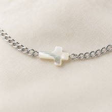 Load image into Gallery viewer, 18K Gold PVD Stainless Steel Shell Cross Connector Charm: Stainless