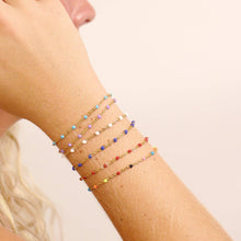 Load image into Gallery viewer, 18K Gold PVD Stainless Steel Beaded Chain By The Foot: Turquoise