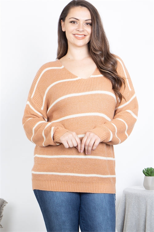 [PLUS] Almond Knit Sweater