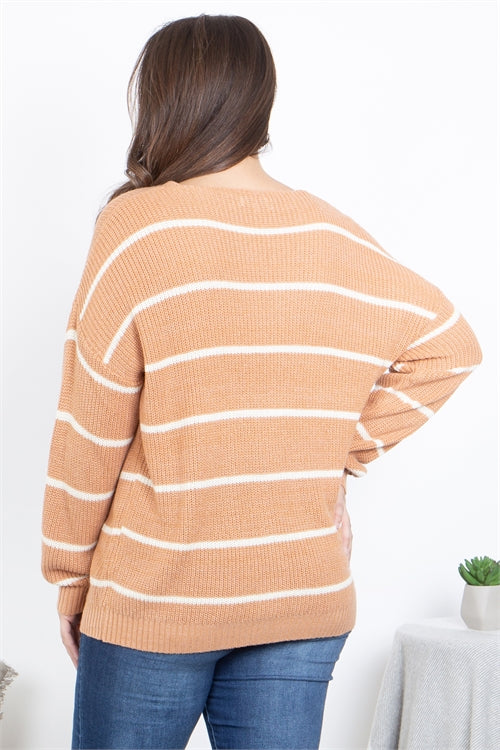 [PLUS] Almond Knit Sweater
