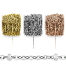 Load image into Gallery viewer, 2.5mm Stainless Steel Beaded Satellite Chain By The Foot: Stainless
