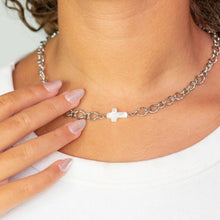 Load image into Gallery viewer, 18K Gold PVD Stainless Steel Shell Cross Connector Charm: Stainless
