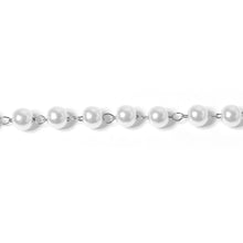 Load image into Gallery viewer, Stainless Steel Faux Pearl Bead Chain - By The Foot: 4mm Pearl
