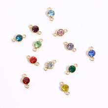 Load image into Gallery viewer, 18K Gold PVD Stainless Steel Birthstone Connector Charm: July / Ruby
