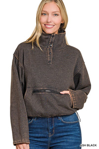 Acid Washed Fleece Pullover