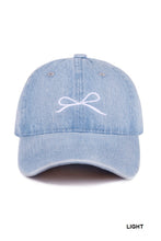 Load image into Gallery viewer, Denim Bow Cap
