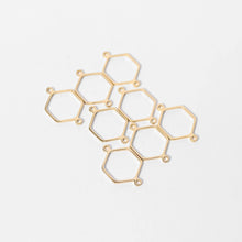 Load image into Gallery viewer, Stainless Steel Hexagon Connector Charms: Gold
