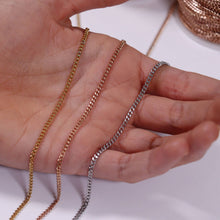 Load image into Gallery viewer, 2.5mm Stainless Steel Diamond Cut Curb Chain - By The Foot: Stainless
