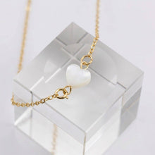 Load image into Gallery viewer, 18K Gold PVD Stainless Steel Shell Heart Connector Charm: Stainless
