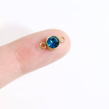 Load image into Gallery viewer, 18K Gold PVD Stainless Steel Birthstone Connector Charm: July / Ruby
