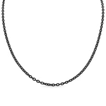 Load image into Gallery viewer, Stainless Steel Loop Chain Necklace: Black / 20"
