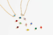 Load image into Gallery viewer, 18K Gold PVD Stainless Steel Birthstone Connector Charm: May / Emerald
