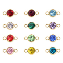 Load image into Gallery viewer, 18K Gold PVD Stainless Steel Birthstone Connector Charm: July / Ruby
