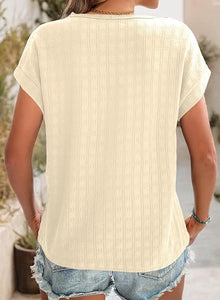 [PLUS] Apricot Textured Top