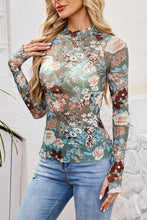 Load image into Gallery viewer, Floral Mesh Long Sleeve Top: PINK / L
