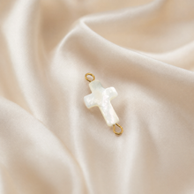 Load image into Gallery viewer, 18K Gold PVD Stainless Steel Shell Cross Connector Charm: Stainless
