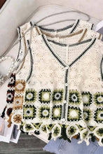 Load image into Gallery viewer, Green Floral Knit Square Vest
