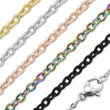 Load image into Gallery viewer, Stainless Steel Loop Chain Necklace: Black / 20"
