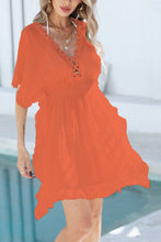 Load image into Gallery viewer, Crochet-Trim Cover-Up Dress: BLACK / One Size
