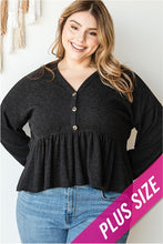 Load image into Gallery viewer, [PLUS] Peplum Top
