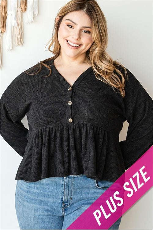 [PLUS] Peplum Top