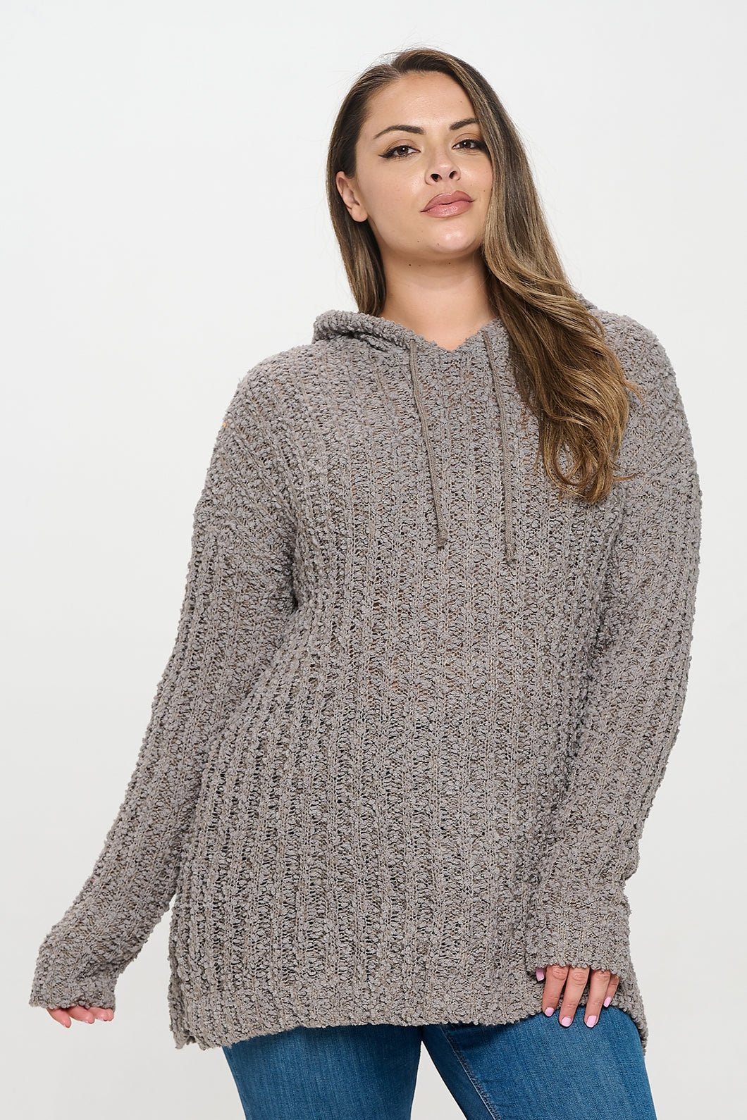 [PLUS] Cozy Textured Hoodie
