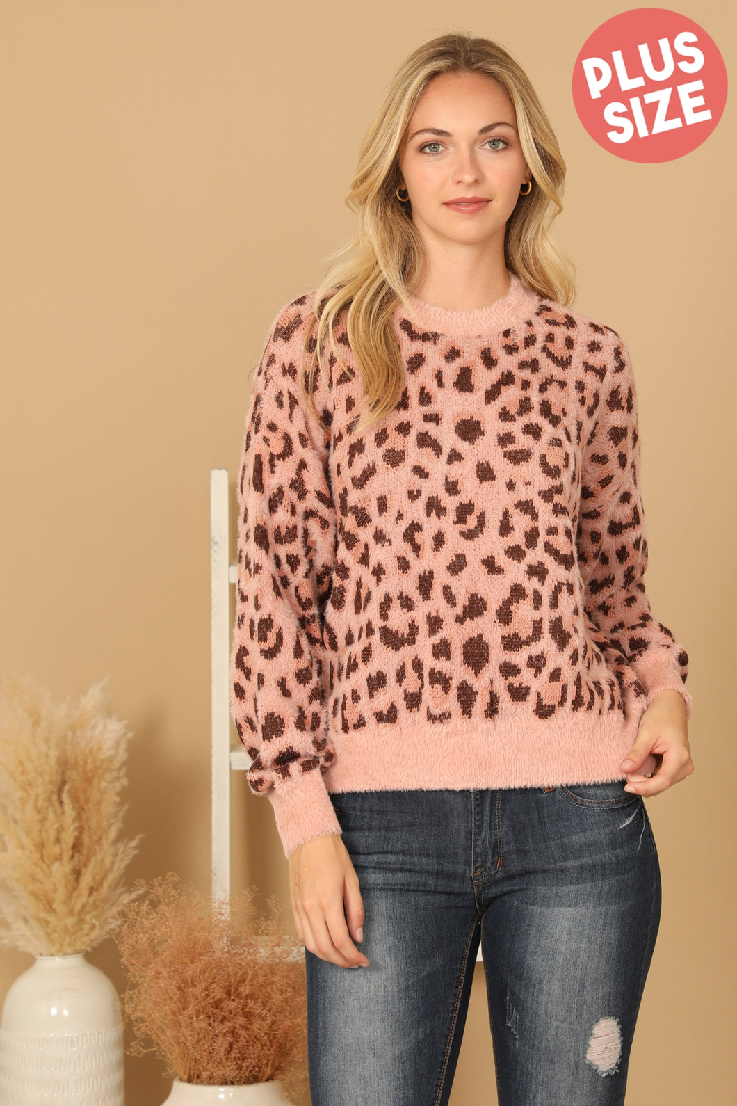 [PLUS] Cozy Leopard Sweater