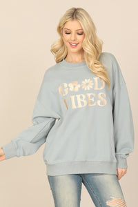 Embroidered Good Vibes Crew