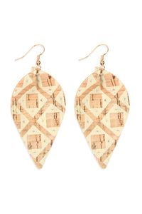 Geo Teardrop Cork Earrings