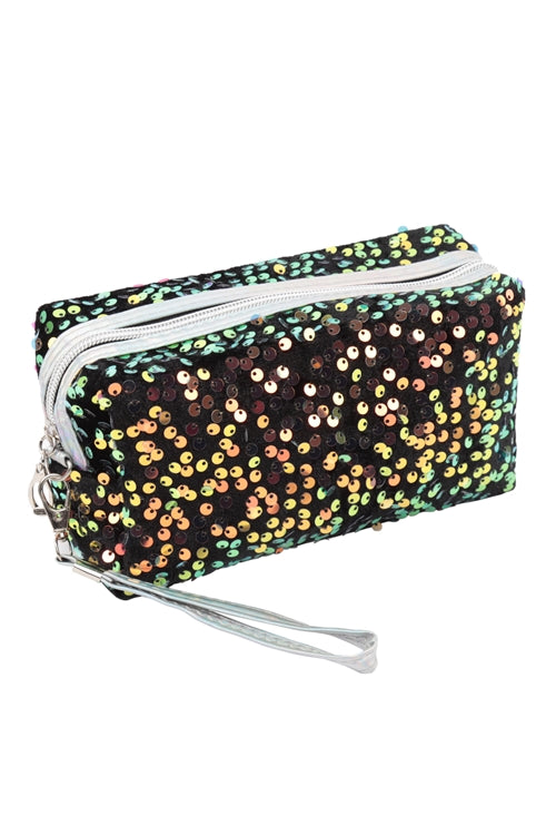 Sequin Pouch-Black