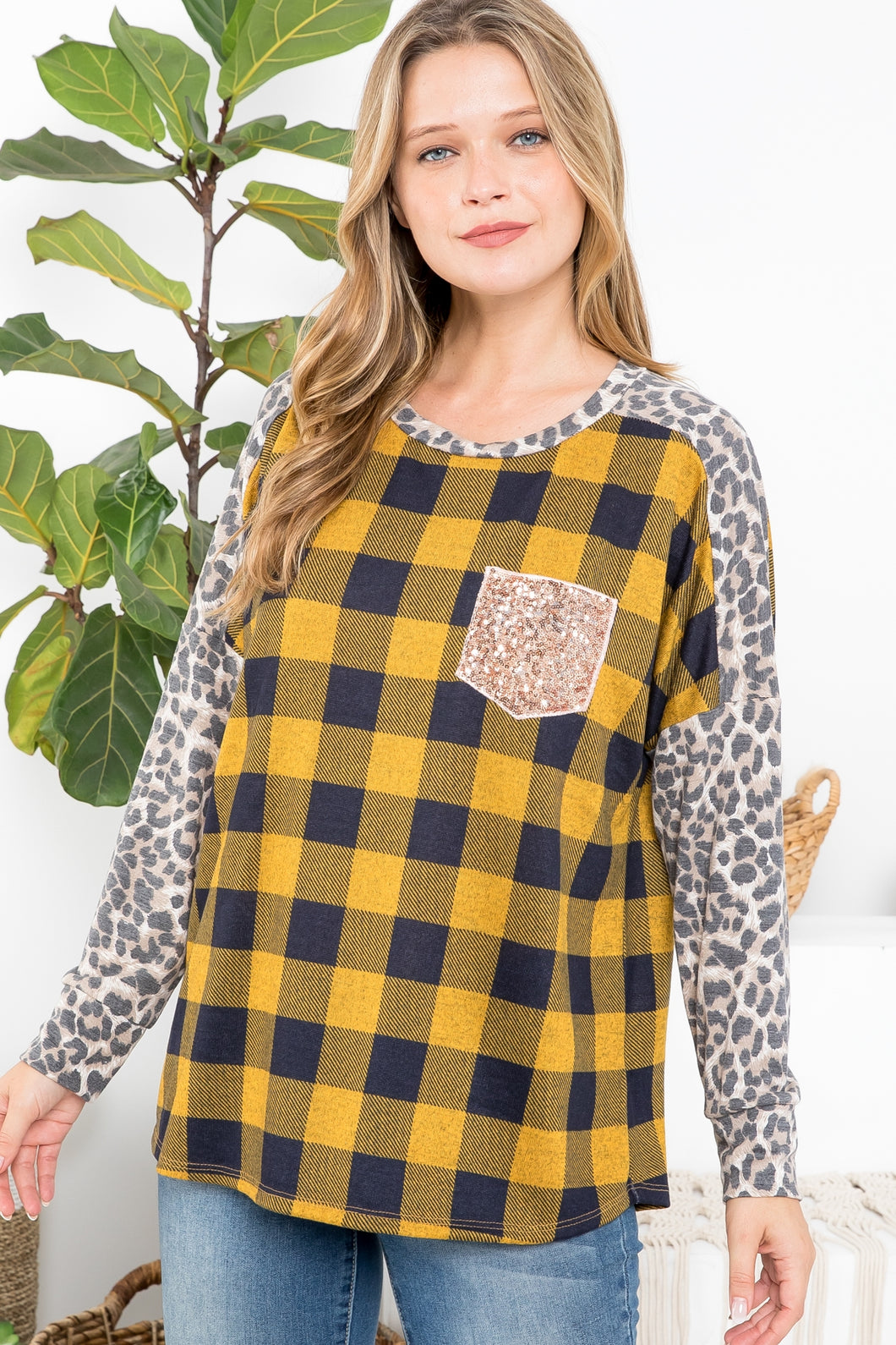 Flannel Sequin Top