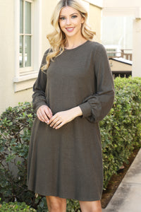 Olive Sweater Dress