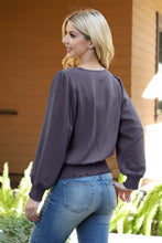 Load image into Gallery viewer, Smocked Gunmetal Top
