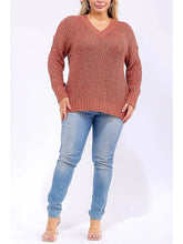 Load image into Gallery viewer, [PLUS] Knitted Rust Sweater
