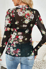 Load image into Gallery viewer, Floral Mesh Long Sleeve Top: PINK / L
