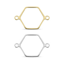 Load image into Gallery viewer, Stainless Steel Hexagon Connector Charms: Gold

